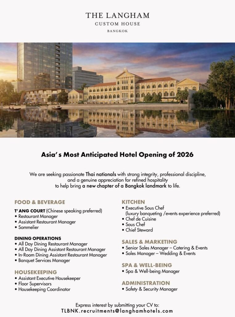 Hotel Jobs in Bangkok 2026