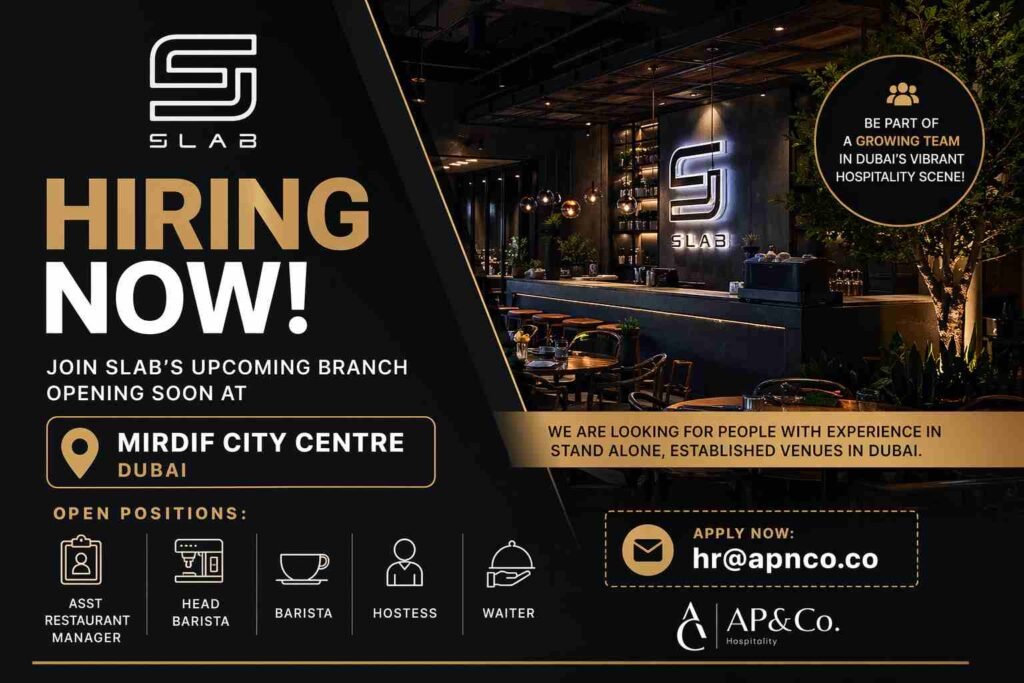 SLAB Dubai Is Hiring for Mirdif City Centre