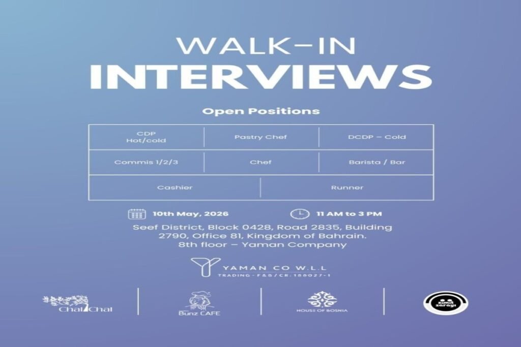 Walk In Interview in Bahrain 2026